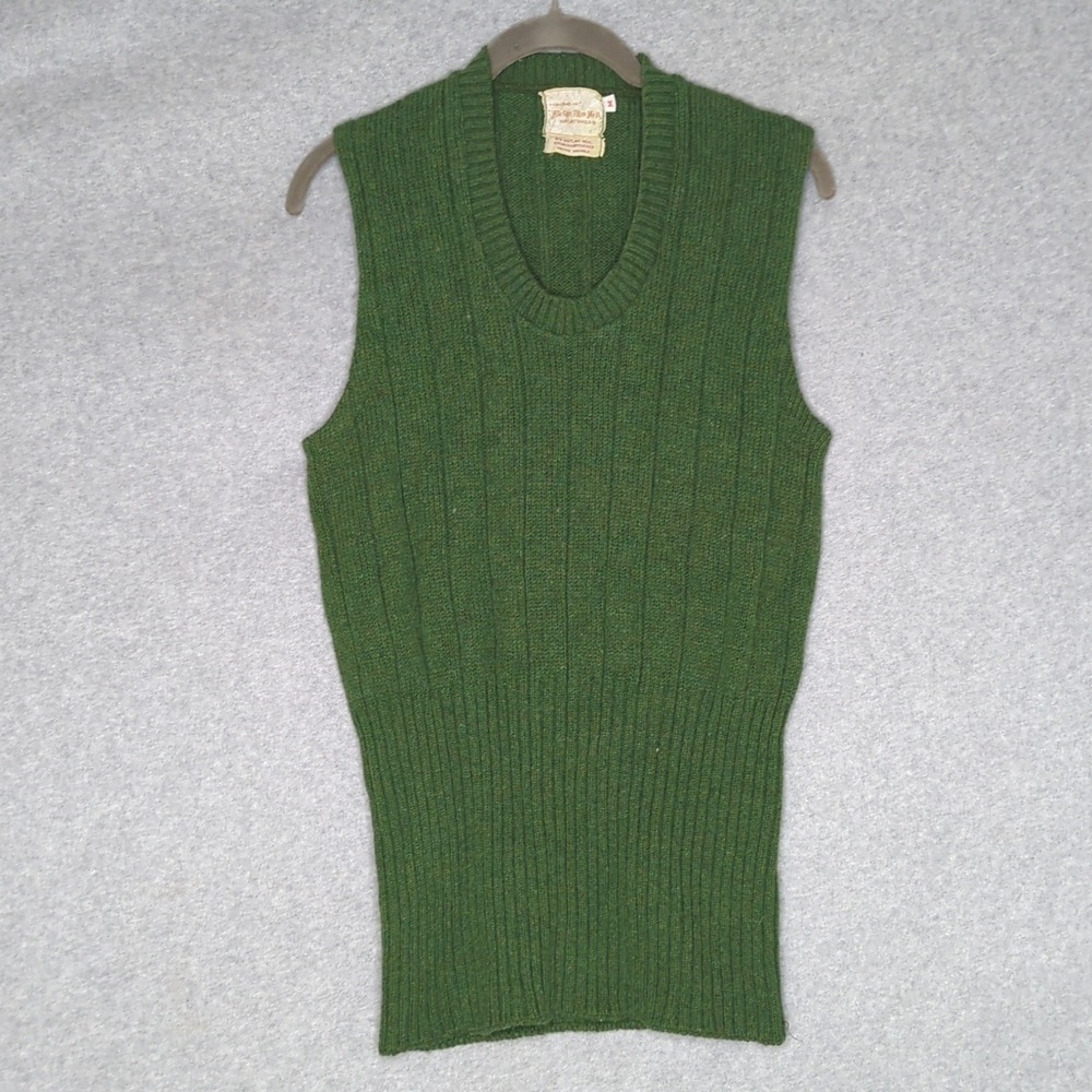 Vintage Brian Mac‎ Neil Sportswear Green Shetland Wool Blend Knit Vest Sz M